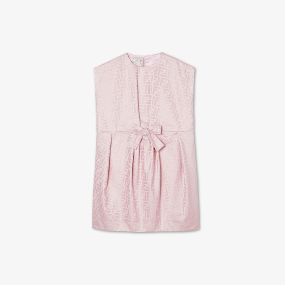 Fendi Junior dress in pink cotton jacquard with lurex