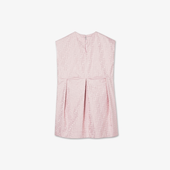 Fendi Junior dress in pink cotton jacquard with lurex | Thumbnail 2