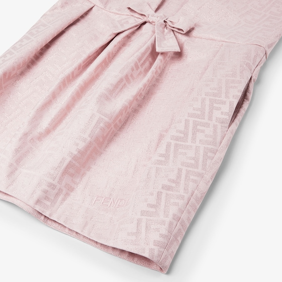 Fendi Junior dress in pink cotton jacquard with lurex | Thumbnail 3