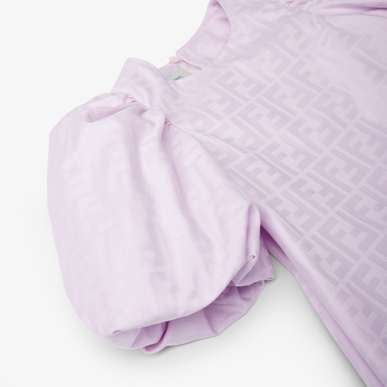 Fendi Lilac cotton jacquard junior dress featuring puffed sleeves | Thumbnail 3