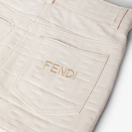 Fendi Junior white denim-effect cotton mini skirt | Thumbnail 3