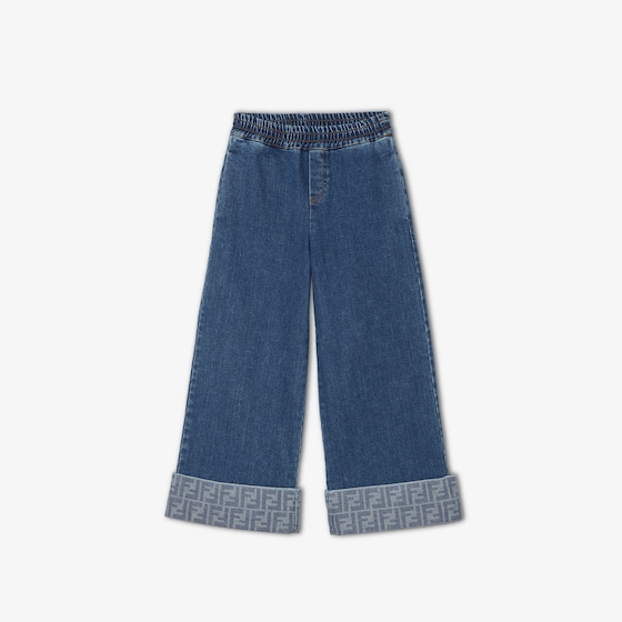 Fendi Wide-leg junior jeans with elasticated waist
