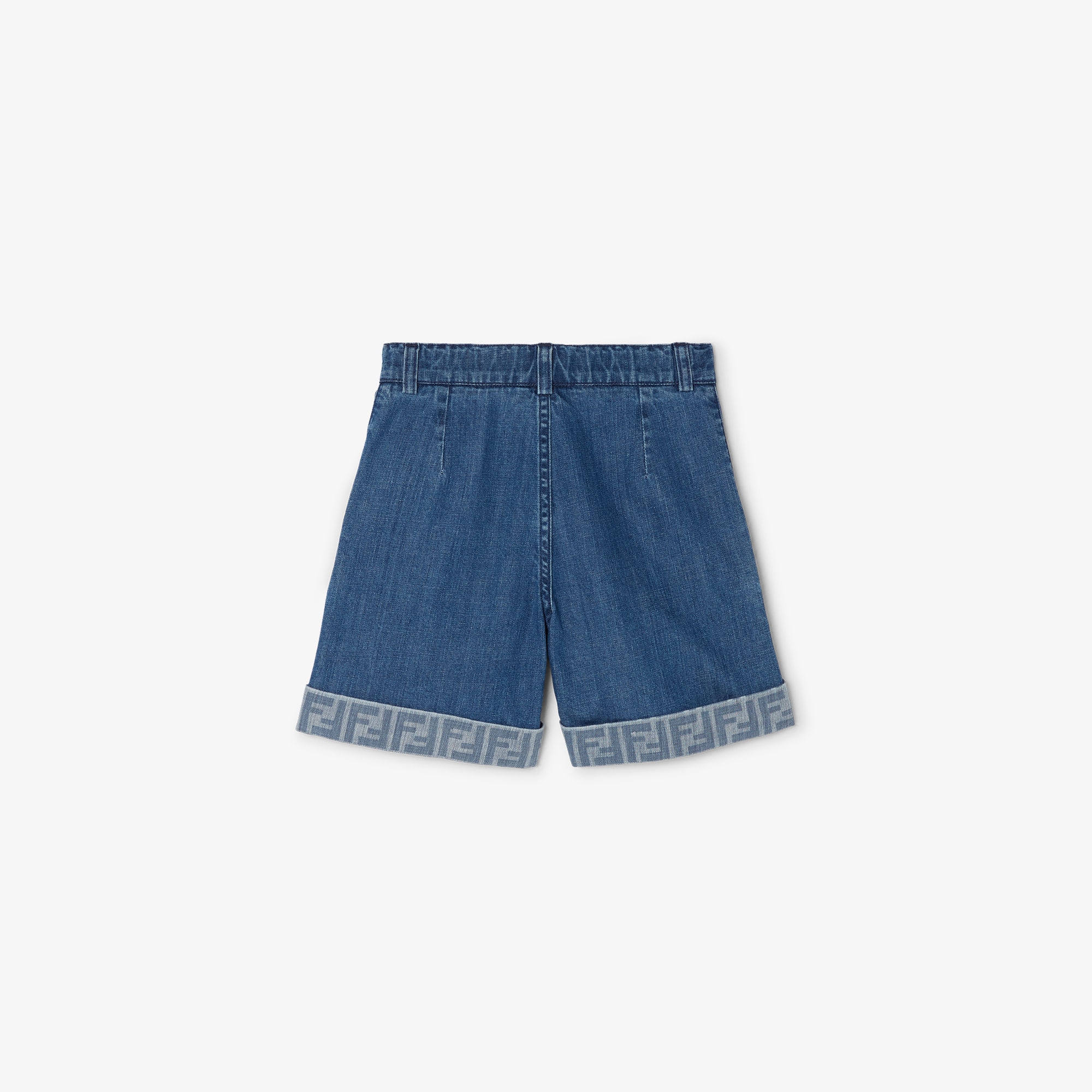 【美品】FENDI ショートパンツ デニム ハイウエスト ズッカ ブルー 44 ジュニア ショートパンツ デニム ブルー | Fendi
