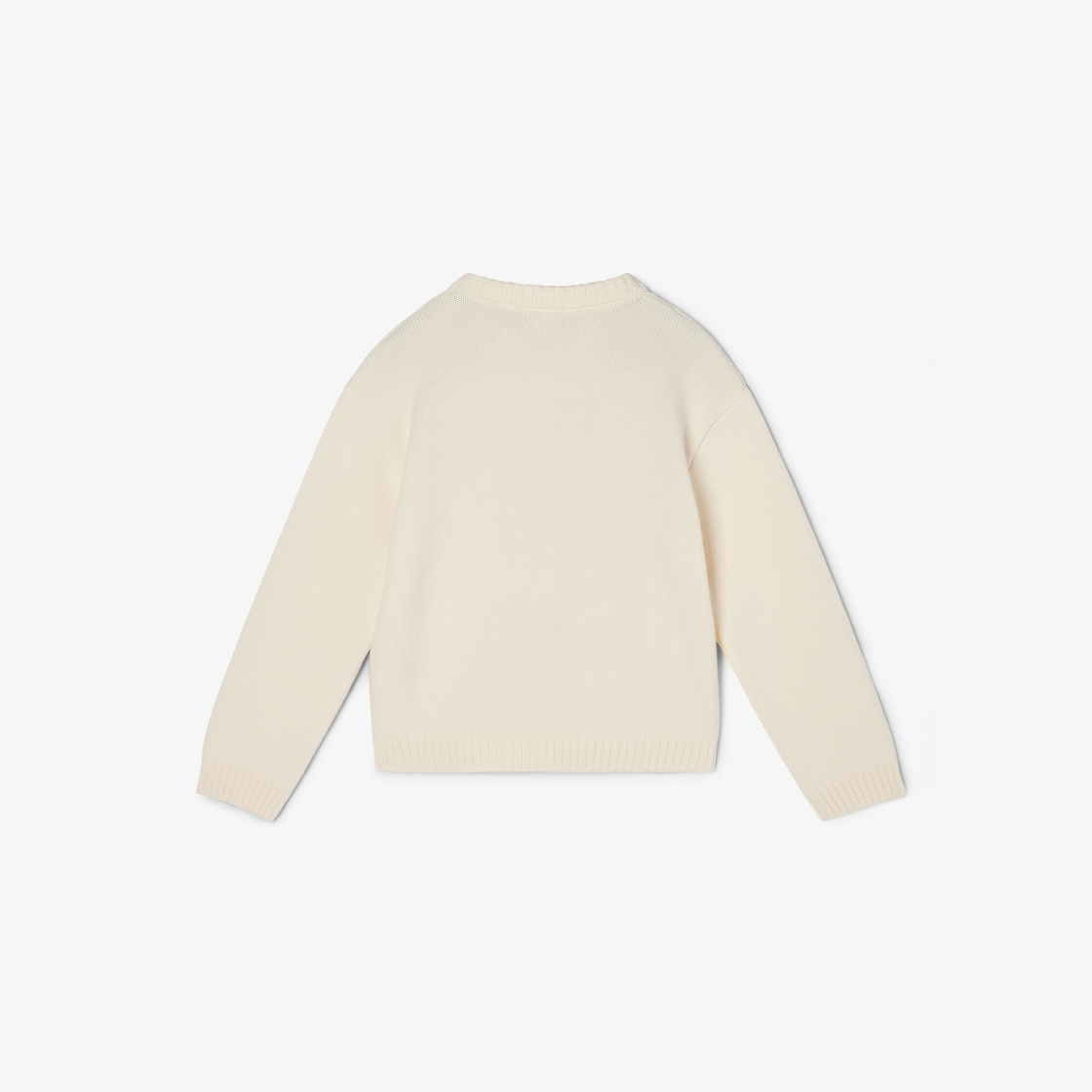 Junior crew-neck sweater Wool junior sweater with 3D maxi charm White - Image 2/3