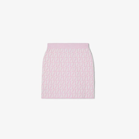 Fendi Pink knit junior mini skirt with white FF motif | Thumbnail 2