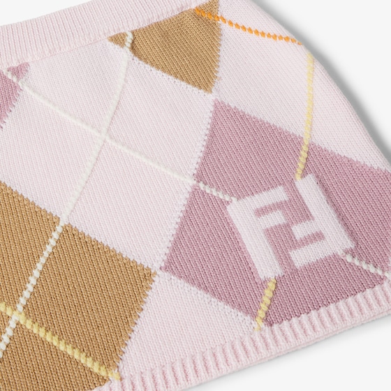 Fendi Junior wool knit mini skirt with multicolour Argyle motif | Thumbnail 3