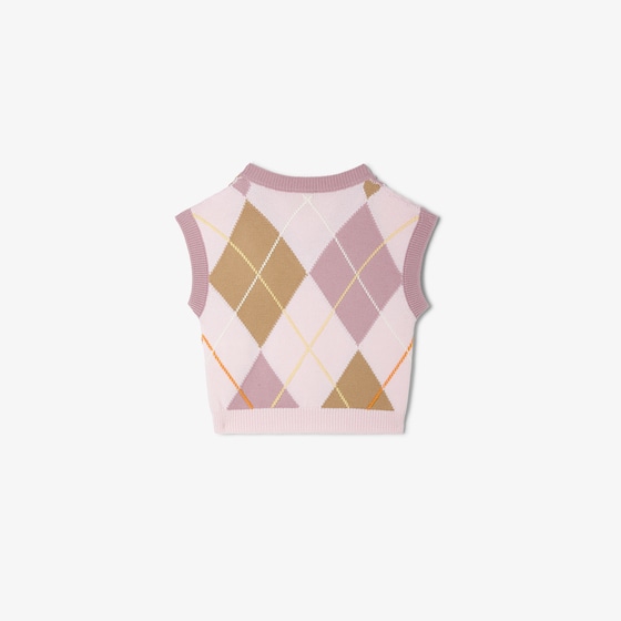 Fendi Junior wool knit gilet with multicolour Argyle motif | Thumbnail 2