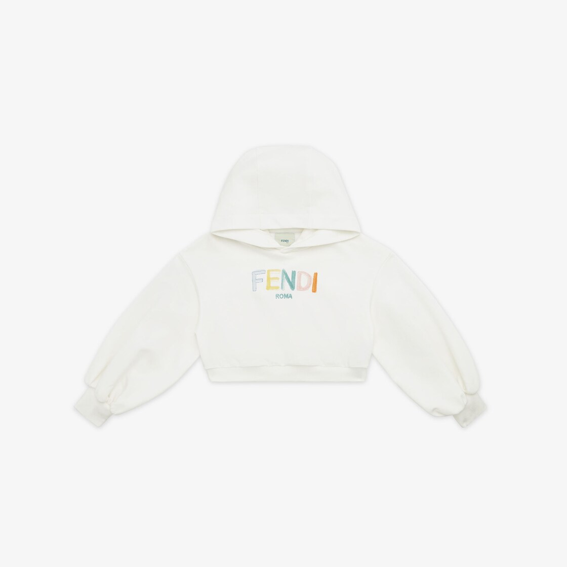 Jersey-fleece junior top Cotton cropped junior sweatshirt White - Image 1/3