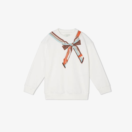 Fendi Junior sweatshirt in white jersey with multicoloured