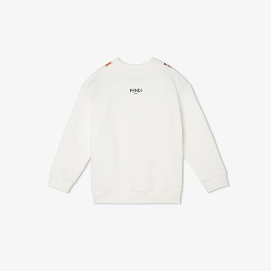 Fendi Junior sweatshirt in white jersey with multicoloured | Thumbnail 2