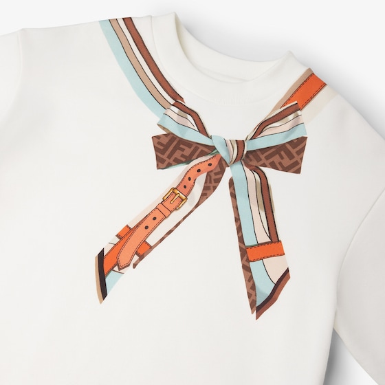 Fendi Junior sweatshirt in white jersey with multicoloured | Thumbnail 3