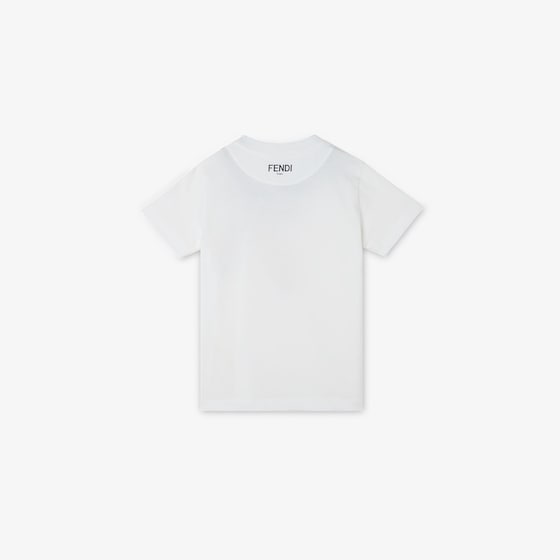Fendi Junior T-shirt in white jersey with multicoloured bow print | Thumbnail 2