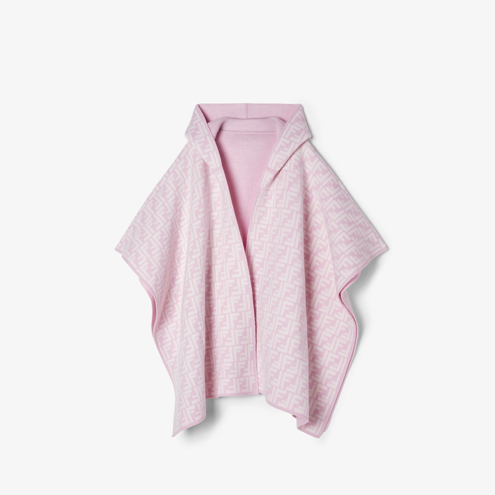 【送料&関税込】Fendi Antiqued Pink Wool Blend Cape Jersey junior cape Wool Pink | Fendi