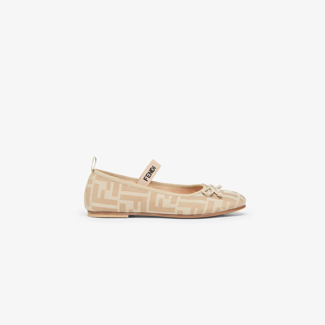 Junior ballet flats Beige jacquard fabric ballet flats Beige - Image 1/3