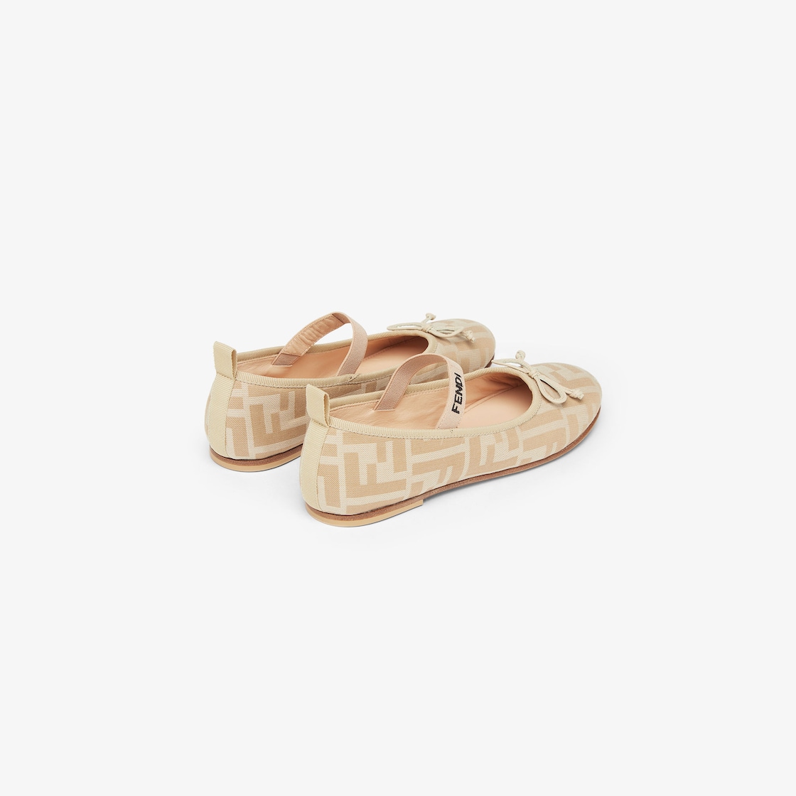 Junior ballet flats Beige jacquard fabric ballet flats Beige - Image 3/3