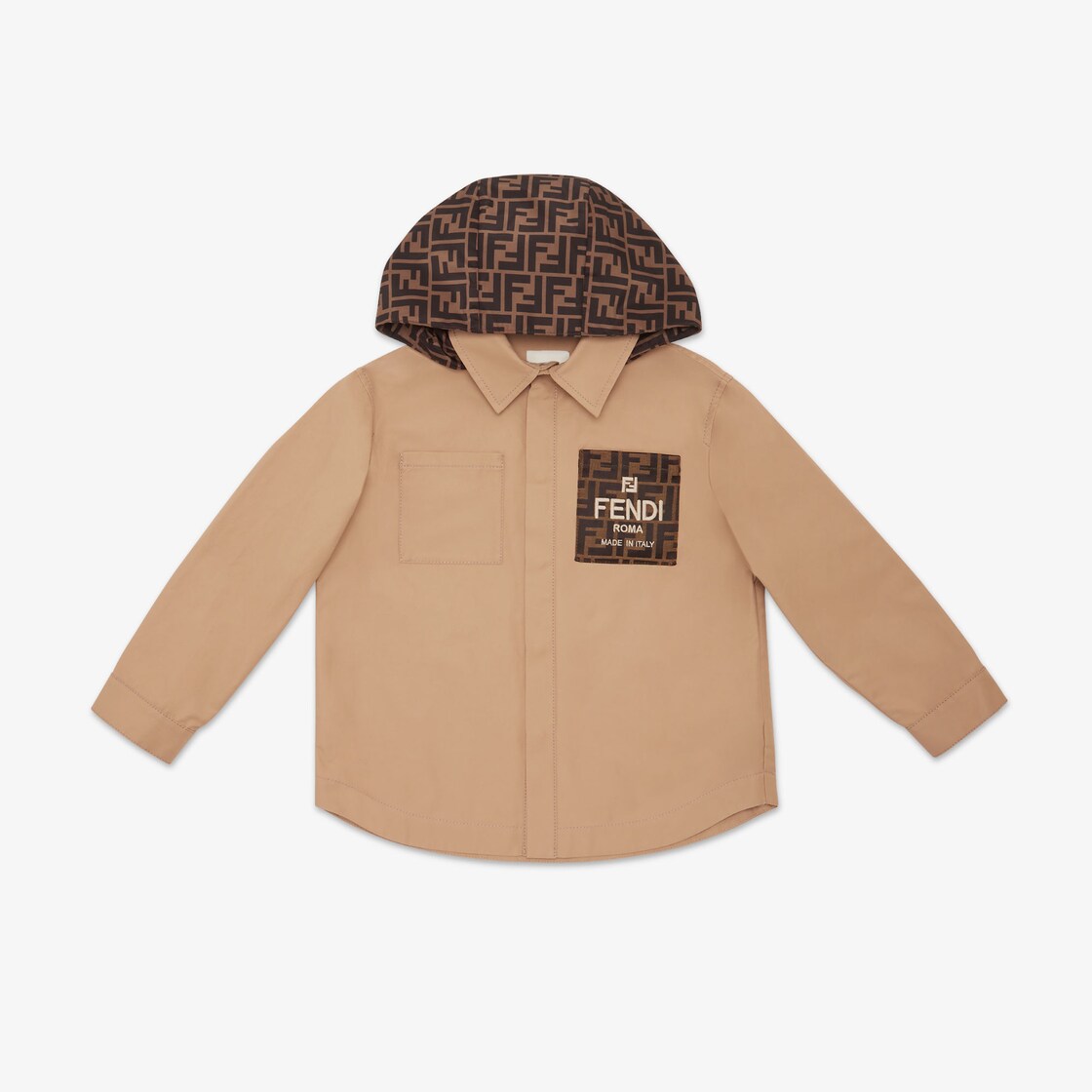 Junior Shirt Jacket - Beige gabardine junior shirt jacket | Fendi