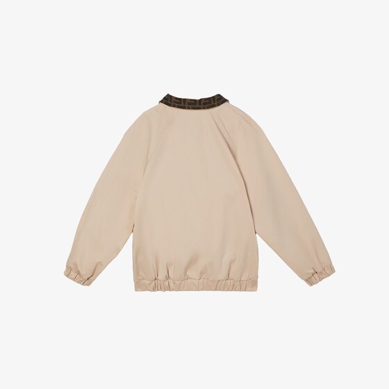 Fendi Junior beige gabardine jacket with front pockets | Thumbnail 2