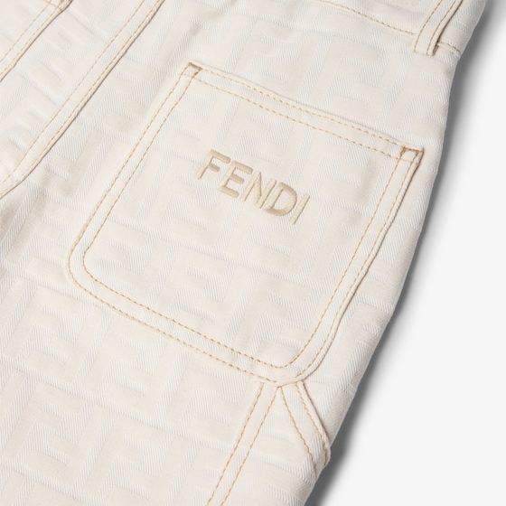 Fendi White denim-effect junior Bermudas with tone-on-tone | Thumbnail 3