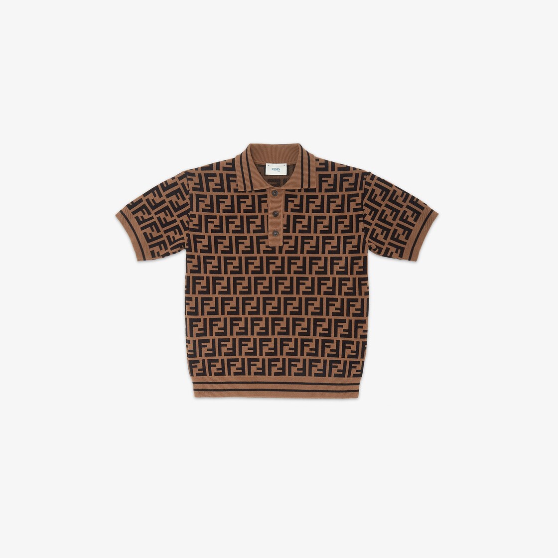 Junior Knit Polo Shirt - Knit polo shirt with all-over FF | Fendi