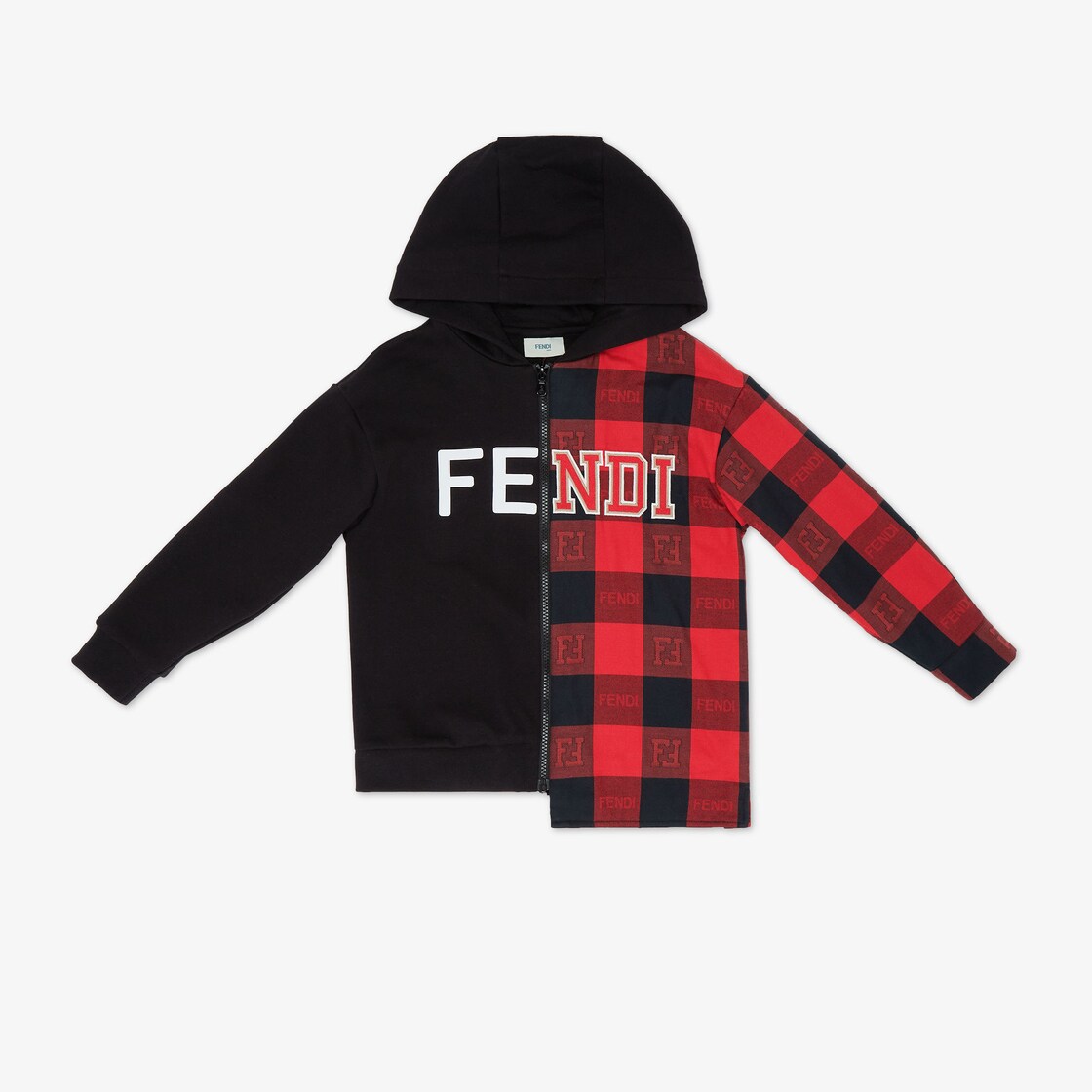 Junior Sweatshirt - Red and black check flannel and cotton junior Bermudas  | Fendi
