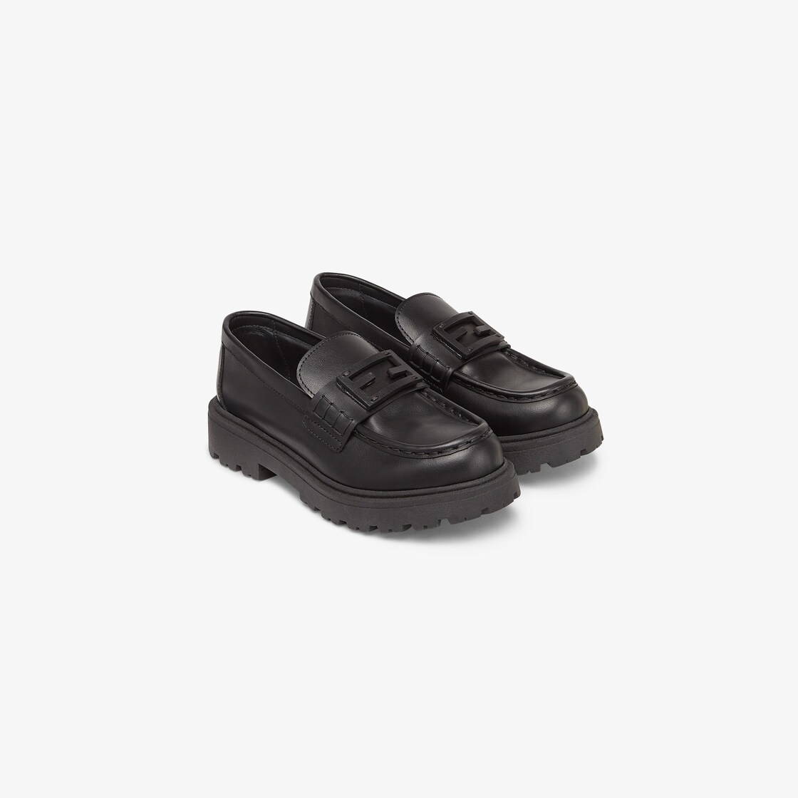 Junior Loafers Junior leather loafers with logo Black - Image 2/3