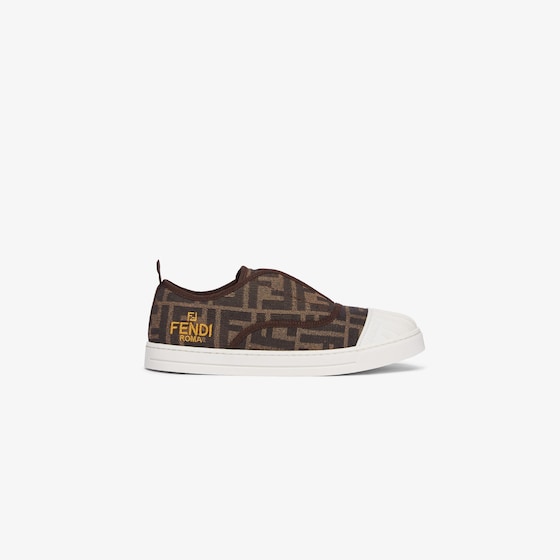 Fendi Junior slip-on sneakers with white rubber sole and toe