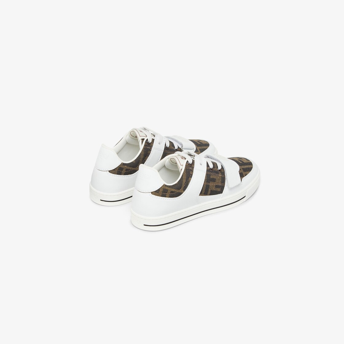 Junior sneakers Leather and jacquard junior sneakers Brown - Image 3/3