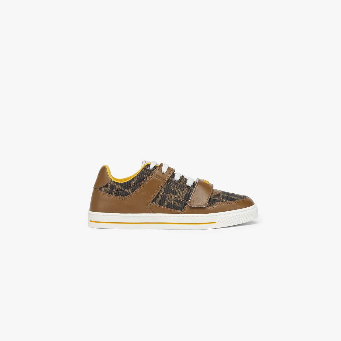 Junior sneakers Leather and jacquard junior sneakers Brown - Image 1/3