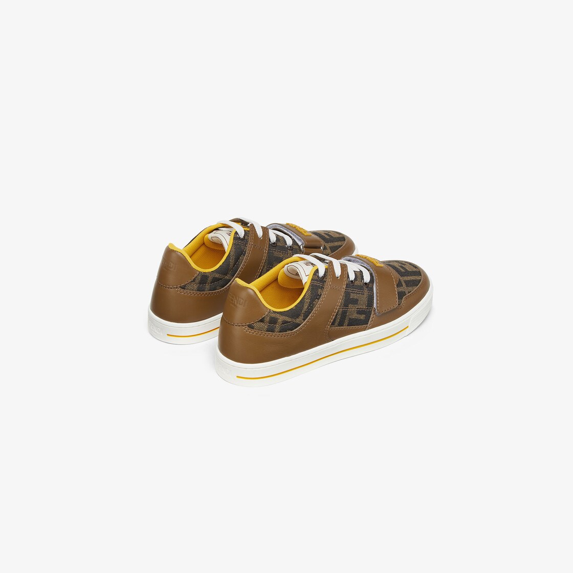 Junior sneakers Leather and jacquard junior sneakers Brown - Image 3/3