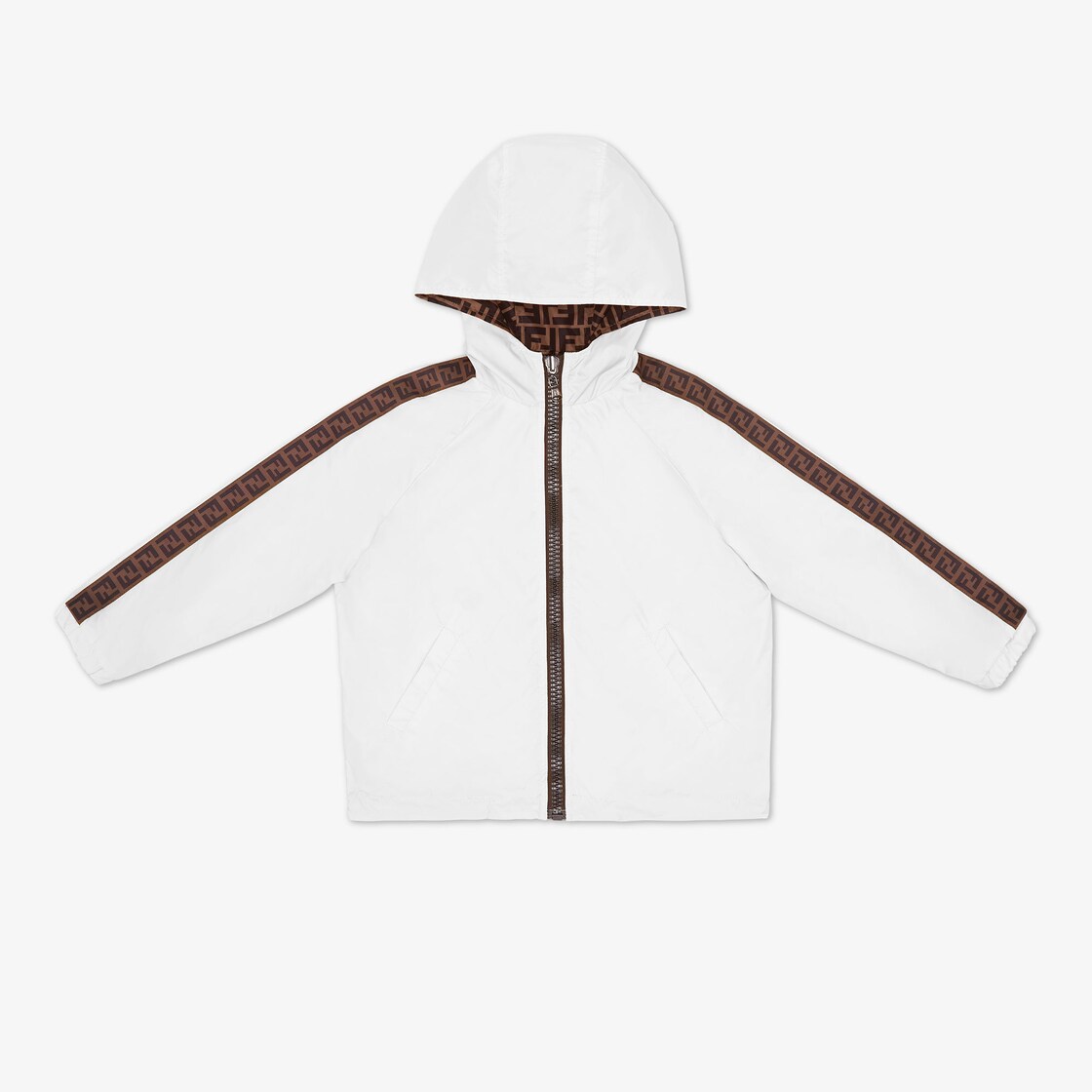 Junior Jacket - White reversible junior windbreaker with logo | Fendi