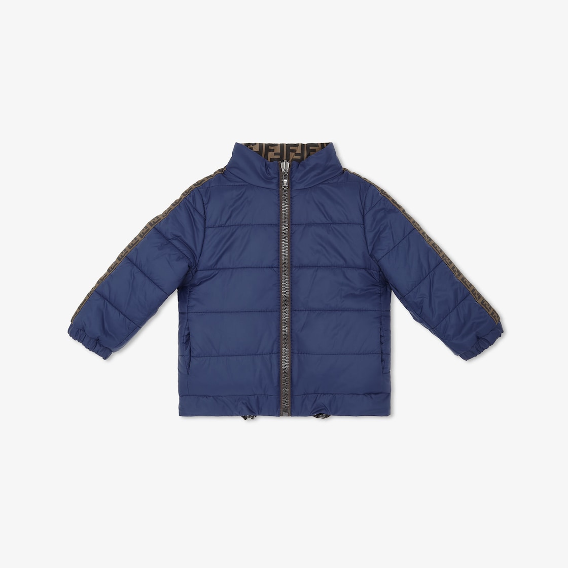 Junior Down Jacket - Navy blue reversible light down jacket with