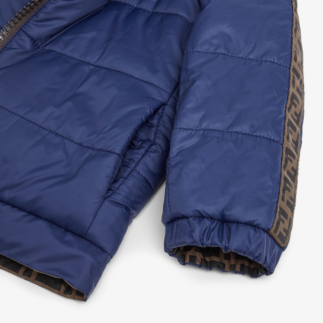 Junior Down Jacket - Navy blue reversible light down jacket with