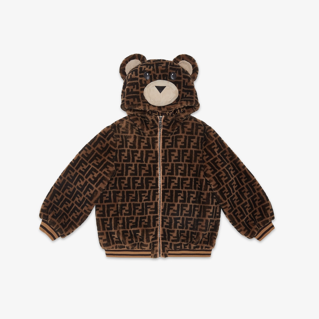 Junior Shearling Bomber Jacket FF shearling teddy bear bomber jacket Fendi