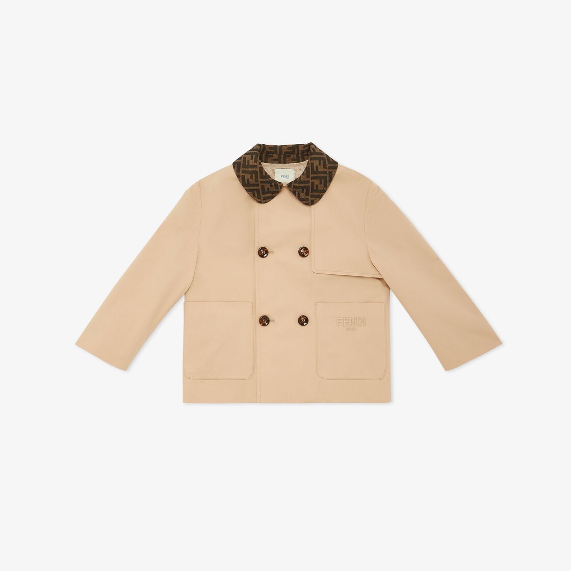 Junior Jacket Cotton Beige Fendi