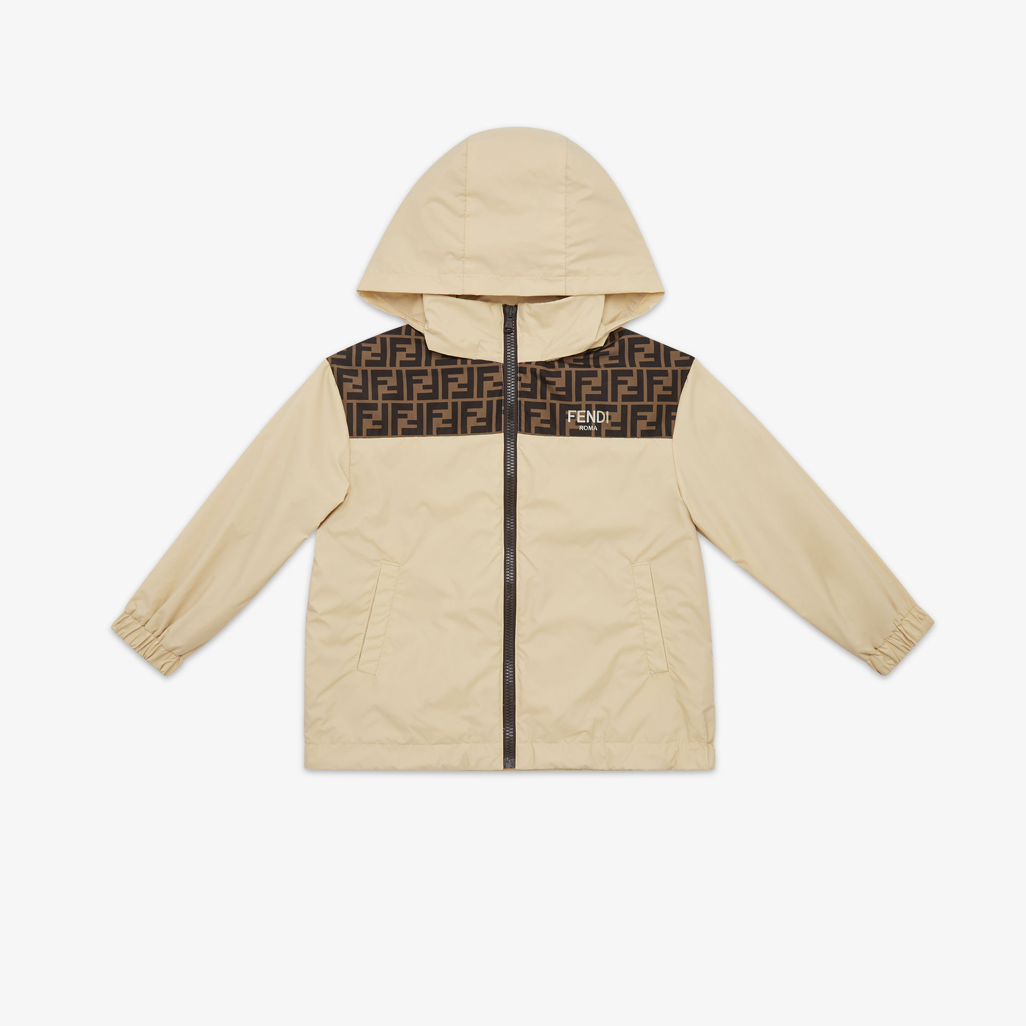 ル*ル様 FENDI フード付きジャケット 36 ベージュ コメ兵｜フェンディ FENDI FFモチーフ FJ6993 A5HD ジャケット｜FENDI