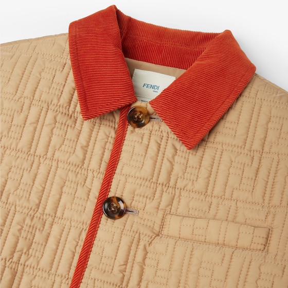 Fendi Beige junior jacket in quilted nylon with rust-coloured | Thumbnail 3