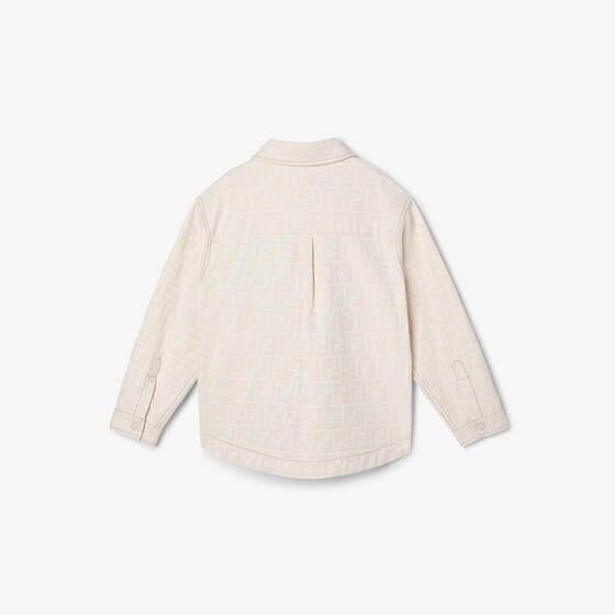 Fendi Junior white denim-effect shirt jacket with tone-on-tone | Thumbnail 2
