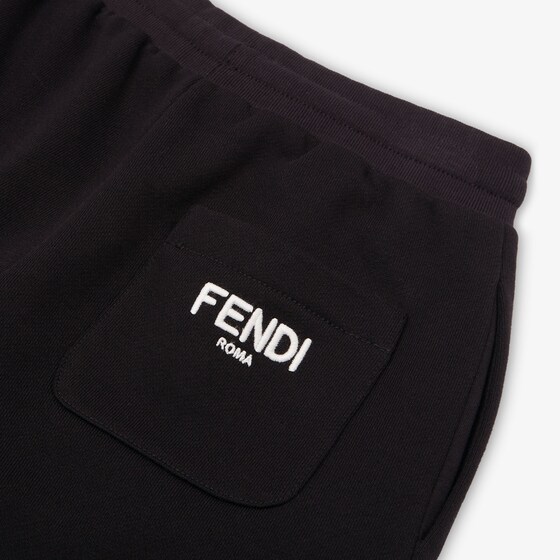 Fendi Reversible junior jogging trousers with drawstring at | Thumbnail 3