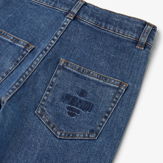 Fendi Fitted junior jeans with elasticated waist and tone-on-tone | Thumbnail 3
