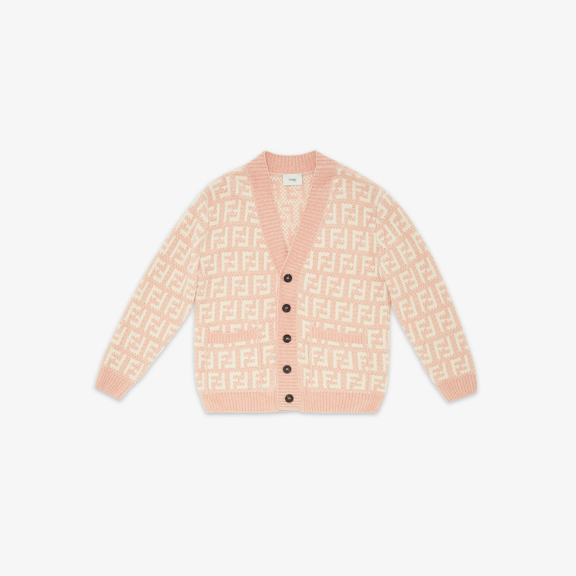 Cardigan In Maglia Junior Rosa Fendi