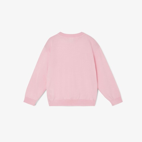 Fendi Crew neck junior jumper in lightweight dark pink wool | Thumbnail 2
