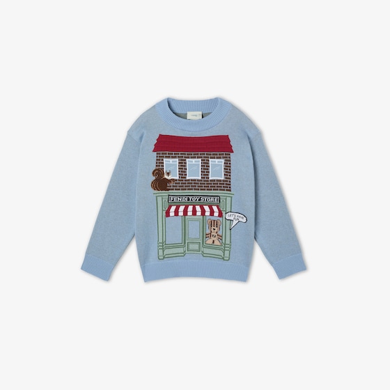 Fendi Junior jumper made of light blue cotton and cashmere