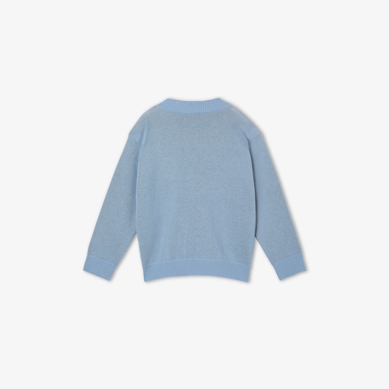 Fendi Junior jumper made of light blue cotton and cashmere | Thumbnail 2