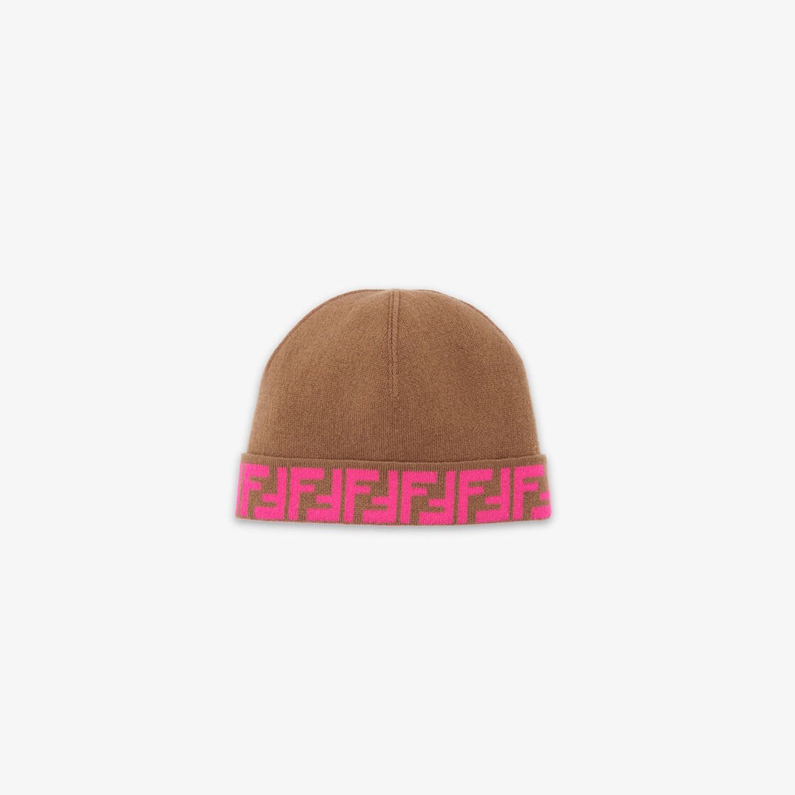 Junior Hat - Reversible junior hat in brown and fuchsia knit