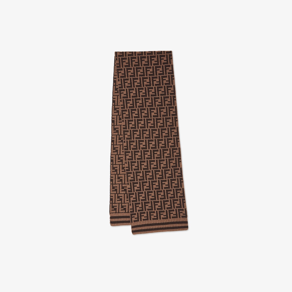 FENDI KIDS: wool scarf with FF jacquard monogram - Grey